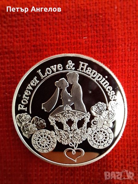 Позлатена монета за Любов, Здраве и Щастие, снимка 1