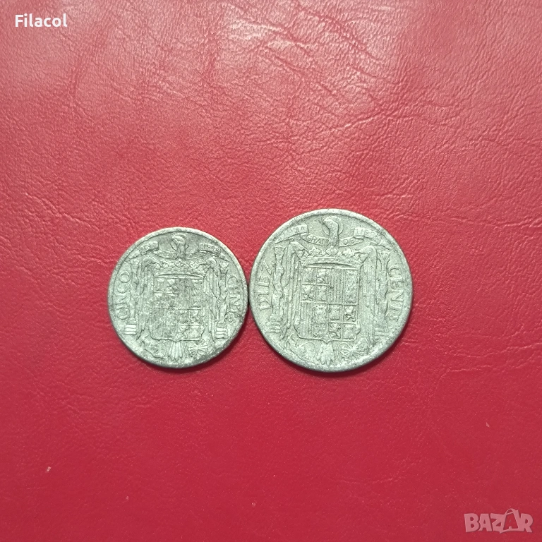 5 и 10 сентимос 1941 Испания, снимка 1