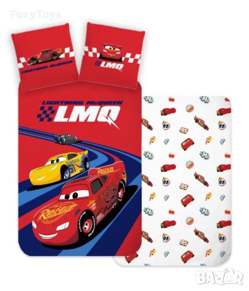 Детски спален комплект Disney Cars, 100% памук, 100×135 см, 40×60 см., снимка 1