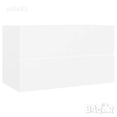 vidaXL Долен шкаф за мивка, бял, 80x38,5x45 см, инженерно дърво（SKU:804746, снимка 1
