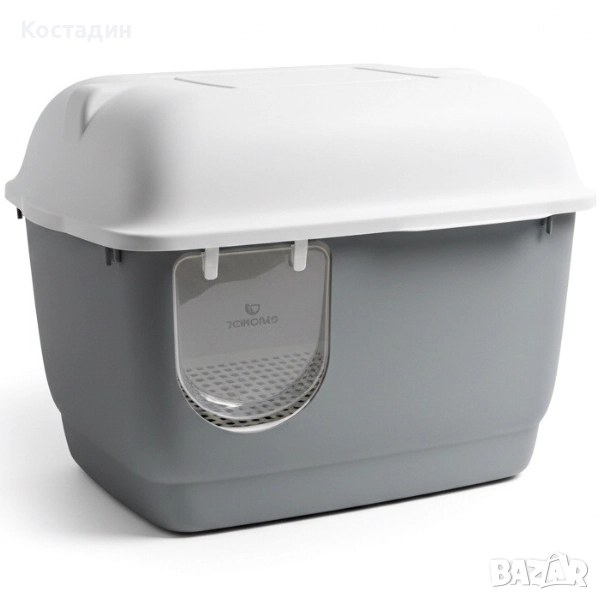 Котешка Тоалетна с Коридор - 57.5см/44см/44см - Сива разцветка - Pet-Interest, снимка 1