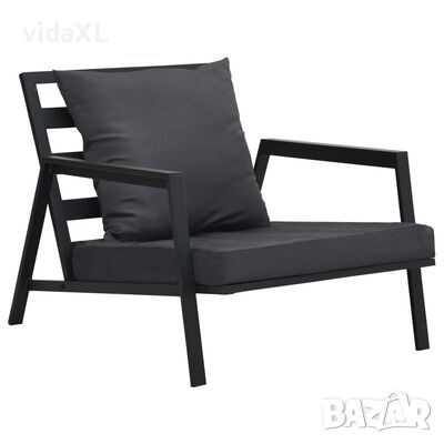 vidaXL Градински диван с възглавници, тъмносив, алуминий（SKU:47816, снимка 1
