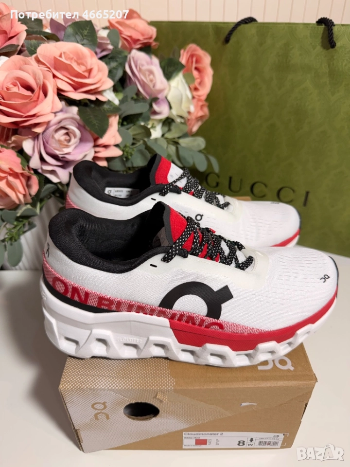 On Cloudmonster 2 Ivory/Red, снимка 1