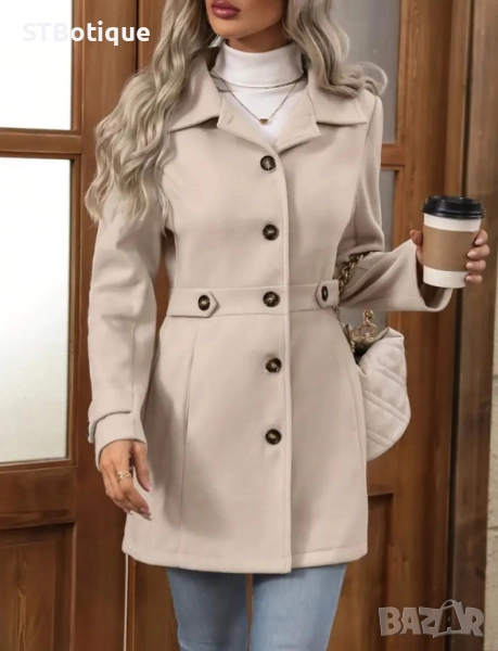 🌸 Дамско бежово палто – Елегантност и стил от STBoutique! 🌸, снимка 1