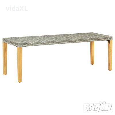 vidaXL Градинска пейка, 80 см, полиратан, сива（SKU:46487, снимка 1