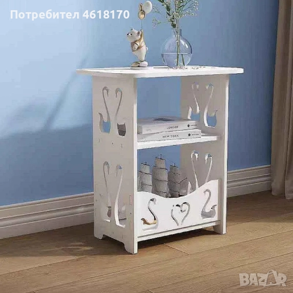 Маса за балкон или офис с три нива на съхранение изработена от устойчива на износване pvc материал, снимка 1