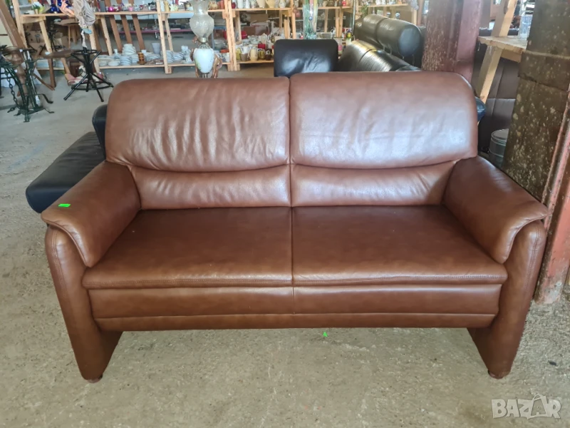 кожен диван двойка внос от Европа, снимка 1