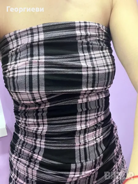 Рокля в розово и черно, снимка 1