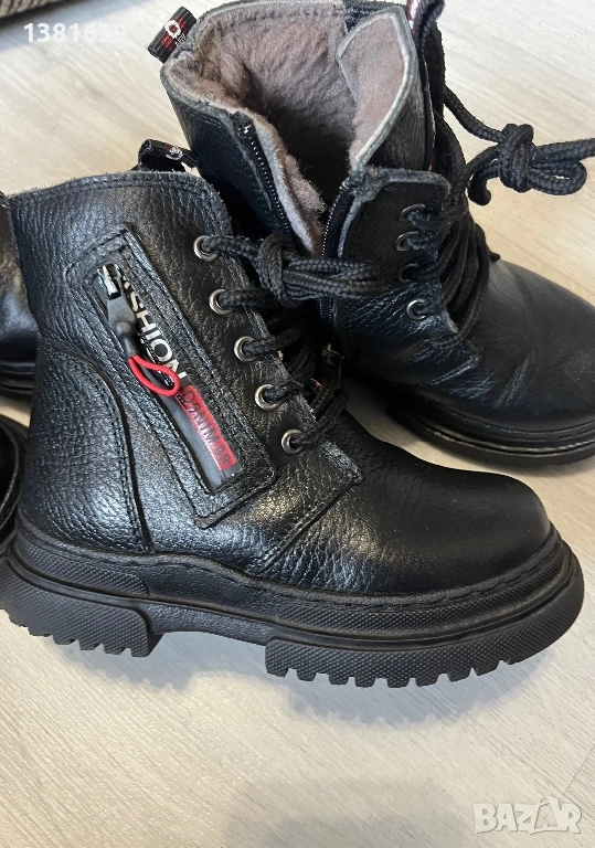 Детски ботуши топли от естествена кожа и топъл пух!, снимка 1