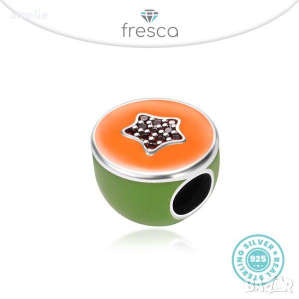 Талисман Fresca по модел тип Pandora Пандора сребро 925 Sweet Papaya. Колекция Amélie, снимка 1