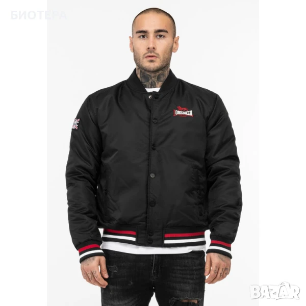 Оригинално мъжко яке LONSDALE бомбър XL – черно, ново, с етикети, снимка 1