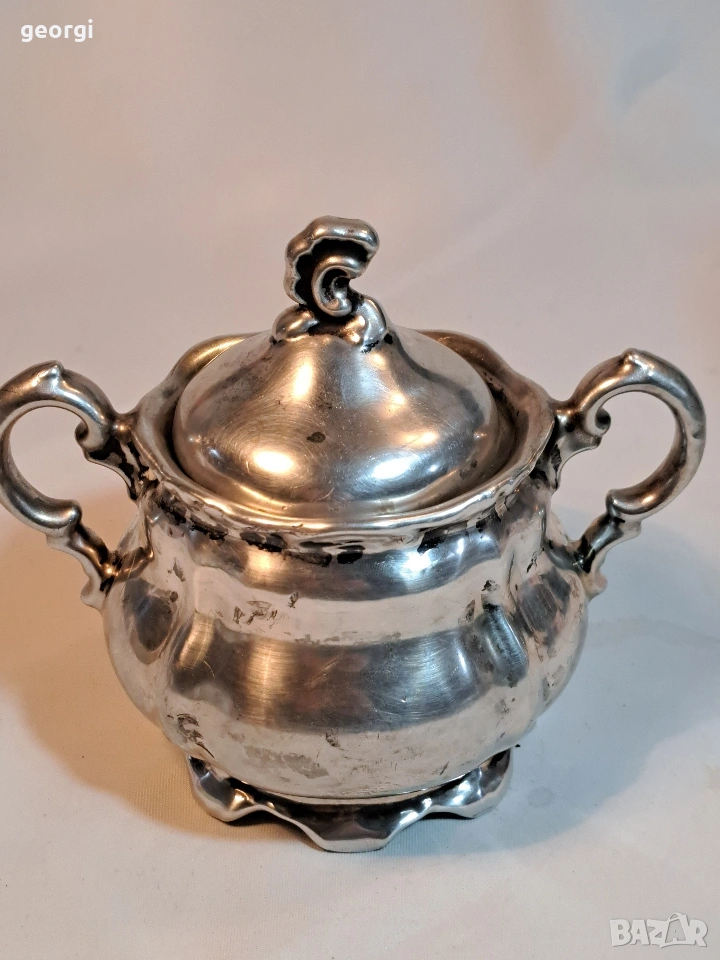 порцеланова захарница WMF с посребрен обков, снимка 1