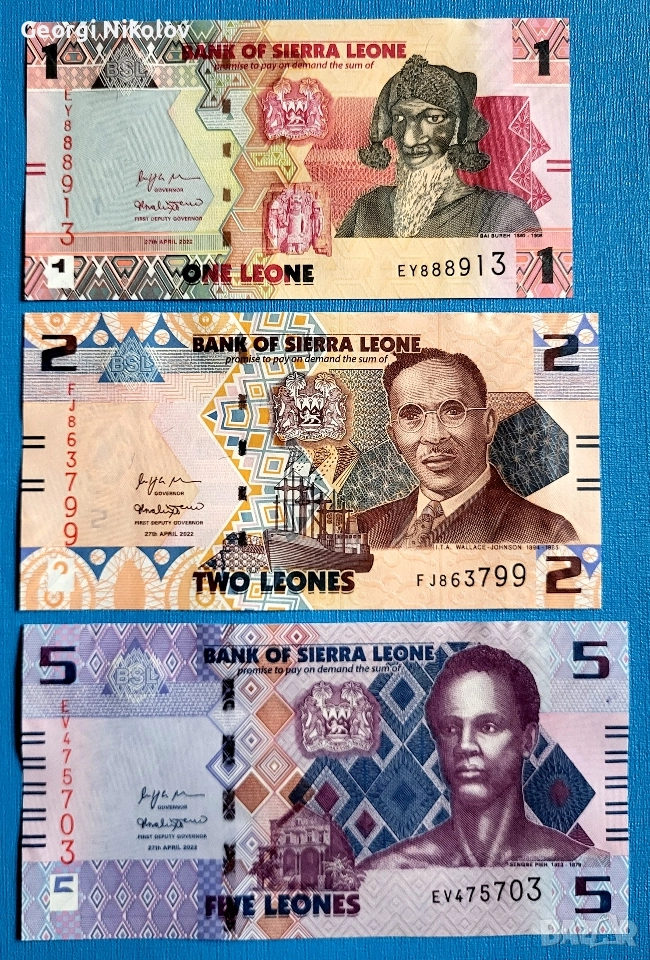 Банкноти Сиера Леоне 3 броя UNC Нови, снимка 1