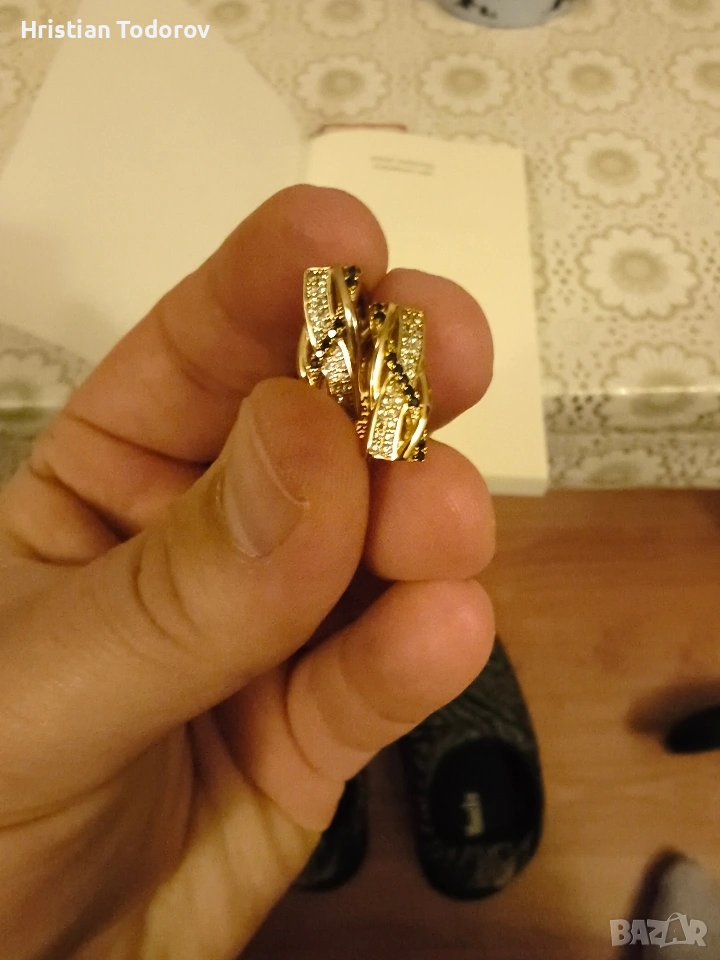 Обеци - позлатени 14 карата/585 RG, снимка 1