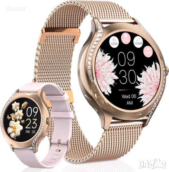 Brenth Смарт часовник за жени с функция за обаждане, IP68, iOS/Android, снимка 1