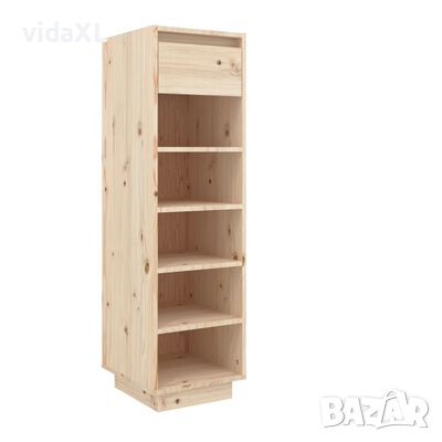 vidaXL Шкаф за обувки, 30x34x105 см, бор масив（SKU:813555, снимка 1