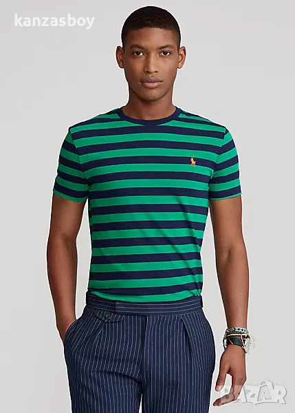 polo ralph lauren custom slim fit striped jersey t-shirt - страхотна мъжка тениска КАТО НОВА М, снимка 1