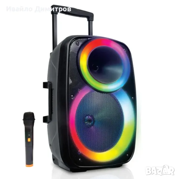 Безжична активна тонколона 12inch QL1225 с безжичен микрофон, снимка 1