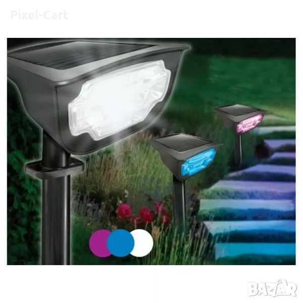 LED соларна лампа с множество цветове, снимка 1
