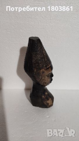 Бюст на жена африканка от абанос 18 см, снимка 2 - Антикварни и старинни предмети - 44438824