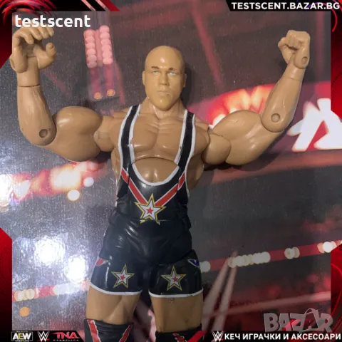 Екшън фигура WWE Kurt Angle Кърт Енгъл Jakks 2005  играчка олимпийски медалист Deluxe Aggression, снимка 1 - Колекции - 48386293