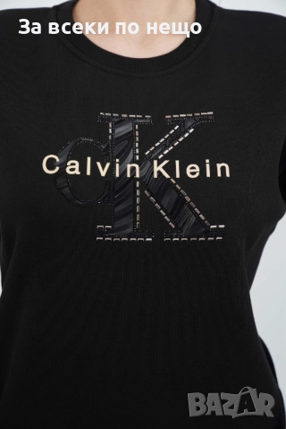 Calvin Klein Дамска Памучна Черна Блуза С Дълъг Ръкав Код A964, снимка 4 - Блузи с дълъг ръкав и пуловери - 52059556