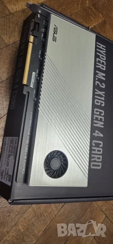 Преходник Asus HYPER M.2 X16 GEN 4 CARD, от PCI-E 4.0(3.0) към 4x NVMe, снимка 3 - Други - 53167040