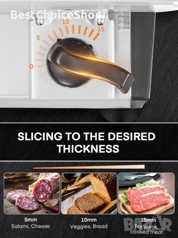 колбасорезачка за домашна употреба, FOHERE 200W електрическа - Месорезачка, снимка 9 - Други - 53750586