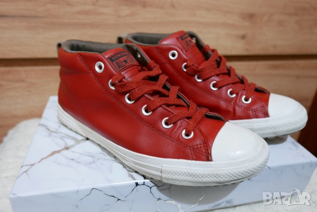 Кожени кецове Converse, снимка 7 - Кецове - 53756942