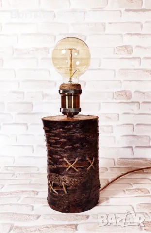 Дървена настолна лампа, снимка 6 - Настолни лампи - 50011049