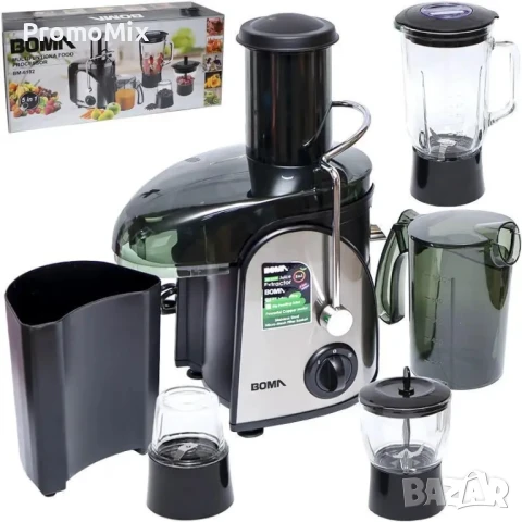 Многофункционален уред 5в1 Boma BM 6182 Блендер Фреш машина Сок Чопър Кафе мелачка, снимка 4 - Сокоизстисквачки и цитрус преси - 50615821