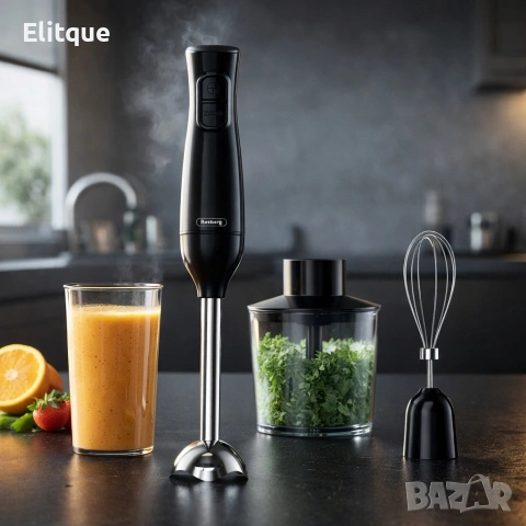 Ръчен пасатор 3 в 1 Rosberg R51112OSC, 350W, Метален накрайник, купа 0.7л., Приставка за разбиване, снимка 5 - Чопъри и пасатори - 53535473