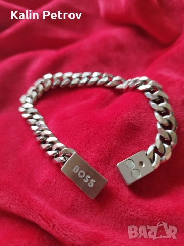 Стоманена гривна BOSS. , снимка 2 - Гривни - 53916541