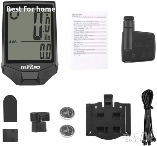 Iregro Велокомпютър - водоустойчив безжичен километраж - 18 функции, снимка 3 - Аксесоари за велосипеди - 53745466