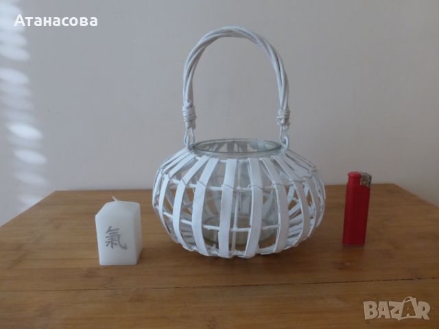 Висящ свещник кошница със свещ, снимка 1 - Градински мебели, декорация  - 45701420