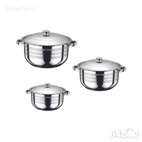  КОМПЛЕКТ ДЪЛБОКИ ТЪНДЖИ ОТ НЕРЪЖДАЕМА СТОМАНА 6 БР ertone ERT-MN-515