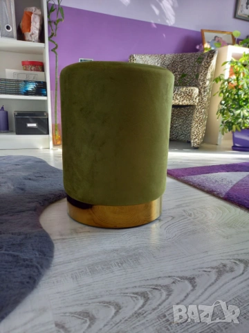 Табуретка,зелено кадифе, 36 x 28 см, снимка 3 - Столове - 54245624