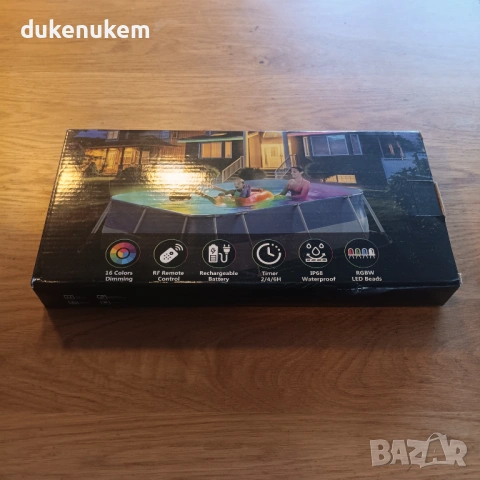 Акумулаторна подводна LED лампа RGBW с магнит, IP68, 14 см, с дистанционно, снимка 11 - Лед осветление - 53019166