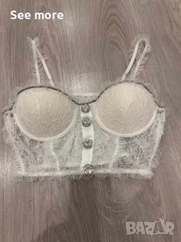 CHANCE OFF дантелен топ S/M , снимка 4 - Корсети, бюстиета, топове - 49810814