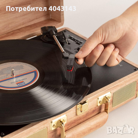Грамофон Create Record Player Wooden - 20% ОТСТЪПКА, снимка 3 - Грамофони - 44990438