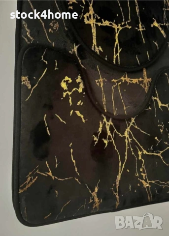 Комплект от 3 килимчета за баня, неплъзгащи се, мраморна визия, снимка 4 - Други - 53494354