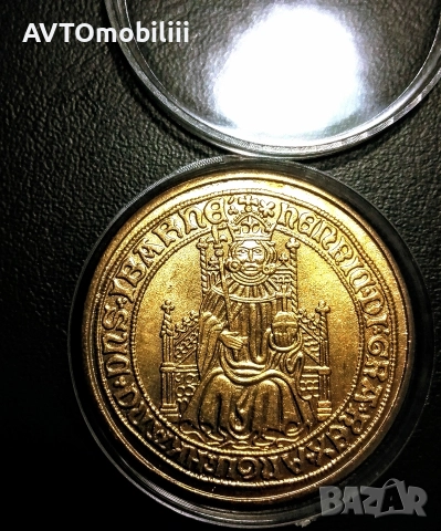 Позлатена монета на Хенри седми 1489 г