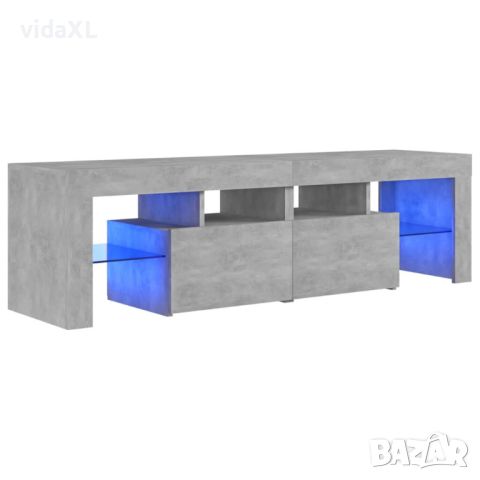 vidaXL ТВ шкаф с LED осветление, бетонно сив, 140x36,5x40 см(SKU:804368, снимка 1 - Шкафове - 45994966