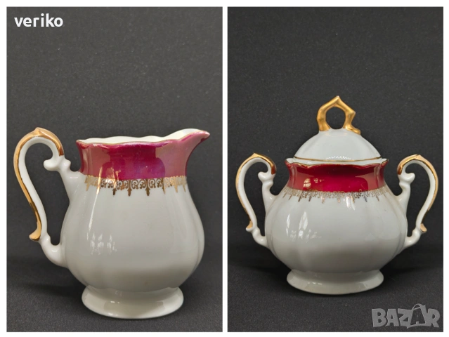 Лот захарница и каничка за мляко