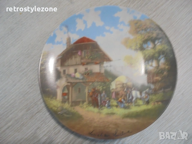 № 8547 Стара порцеланова чиния / декоративно пано – Feltmann Weiden (Германия)  , снимка 3 - Други ценни предмети - 54010054