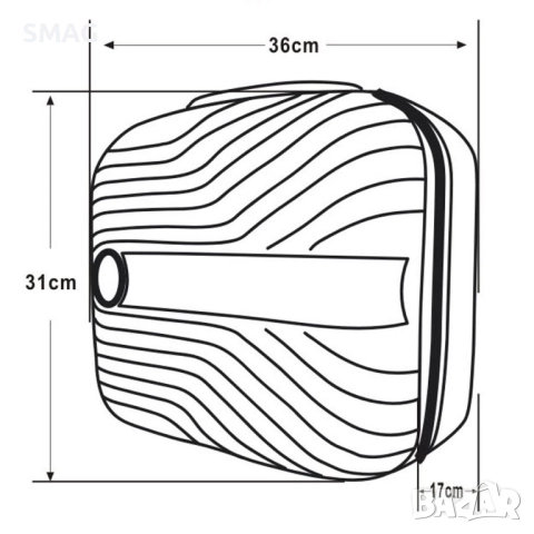Малък куфар за пътуване 16.66л, розов_1239655, снимка 8 - Куфари - 52189228