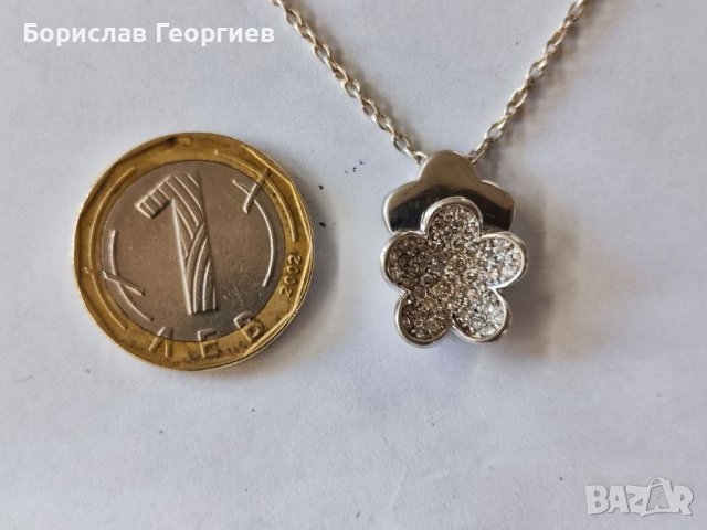Сребърна верижка с медальон 925, снимка 3 - Колиета, медальони, синджири - 45526275