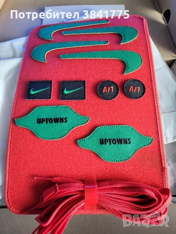 Nike Air Force 1 Low 1/1 Black Chile Red Pine Green уникални, снимка 6 - Маратонки - 51914194