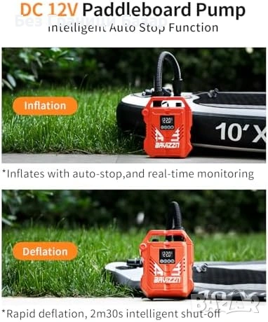 Нова 12V електрическа помпа за SUP борд падъл и каяк 22 PSI с дигитален дисплей, снимка 3 - Друга електроника - 54230398