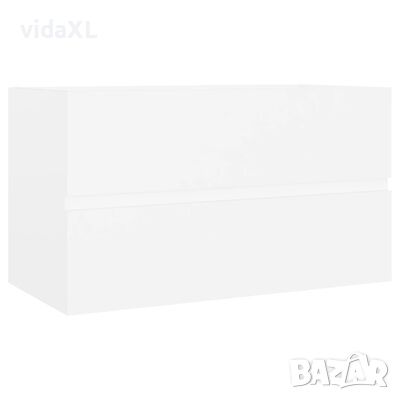 vidaXL Долен шкаф за мивка, бял, 80x38,5x45 см, инженерно дърво（SKU:804746, снимка 1 - Шкафове - 46333194